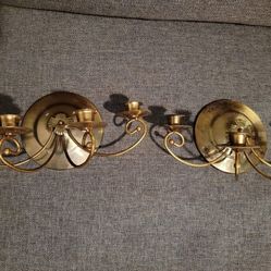 MCM Brass Wall Sconce 4 Arm Candle Holder