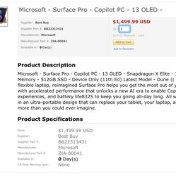 Microsoft - Surface Pro - Copilot PC - 13 OLED -