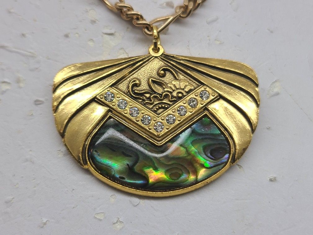 ART DECO WITH RARE IRIDESCENT ABOLONE SHELL
