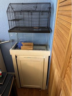 Custom Multi-Level Hamster Habitat / Tank & Cage Setup with Stand