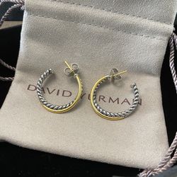 David Yurman Crossover Hoop Earrings Womens