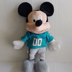 MICKEY MOUSE NFL Disney Plush 15” Miami Dolphins 00 Football Jersey