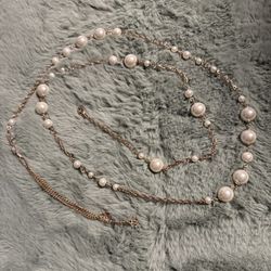 Pearl Gold Chain Necklace