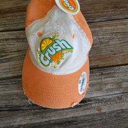 Baseball Cap Fitted Orange Crush Soda Hat Distressed