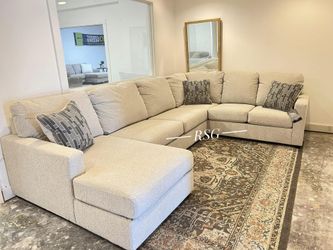 Edenfield Linen Sectional Couch Set Fast Delivery Military Discount Color Options Only $39 Down Payment 👉 PLEASE ASK FOR JON GREEN WHEN YOU ARRIVE!