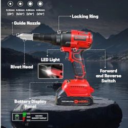 HARDELL 21V Cordless Electric Rivet Gun Kit