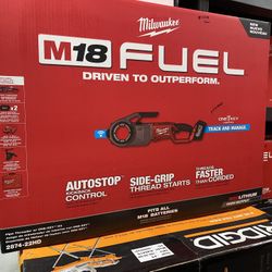 Milwaukee M18 Fuel One-Key Cordless Brushless Pipe Threader Kit with (2) 12.0Ah Batteries and Case