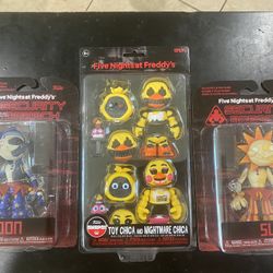 Funko Snaps Five Nights at Freddy's SET Toy Chica and Nightmare Chica FNAF Security Breach SUN & MOON Action Figures