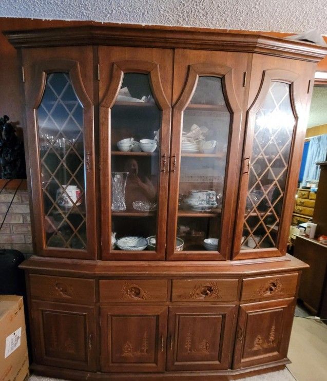 China Hutch - Hand Carved Solid Teak