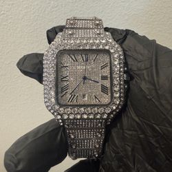 Moissanite Cartier Santos Watch