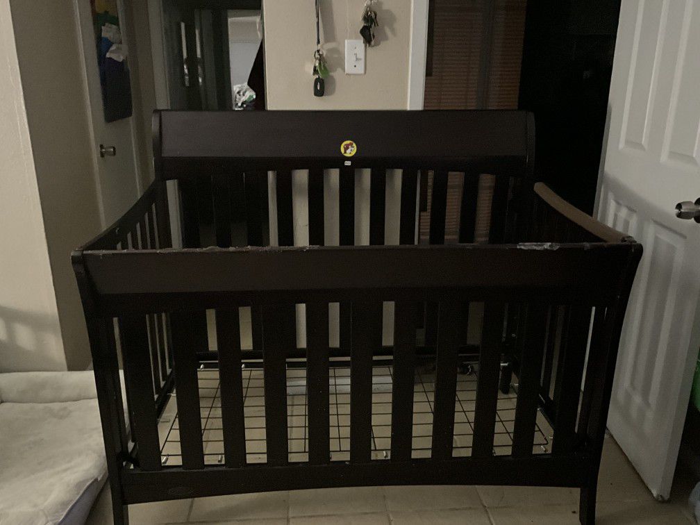 Brown Wood Baby crib