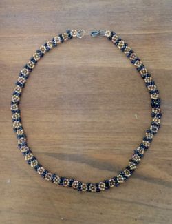 🍃🌻🍃15" Handmade Purple/Gold Choker Necklace ~ New!