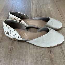 New Toms Jutti Calf Hair Suede D’Orsay Flats