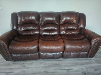 Leather Reclining Sofa