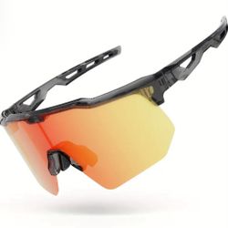 Orange & Black Polarized Sunglasses For Biking, Skating, etc 