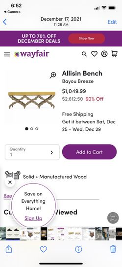 Allisin Bench Bayou breeze