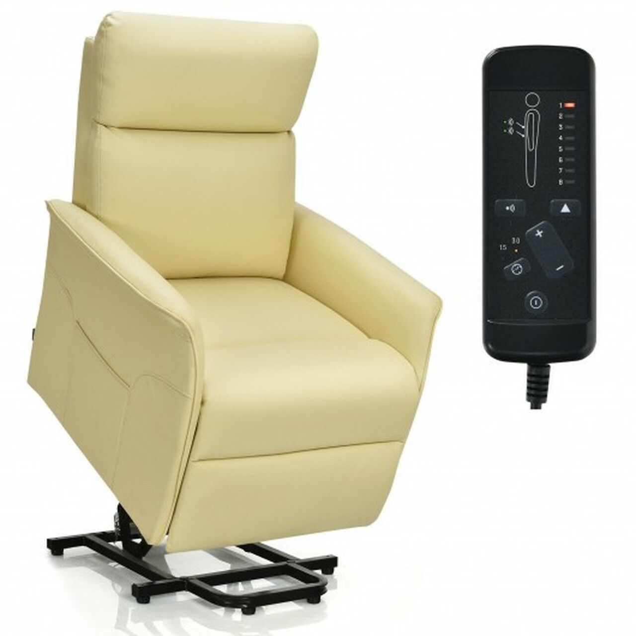 400W24 // Electric Power Lift Massage Sofa Recliner Vibrating Chair w/Remote Control Beige