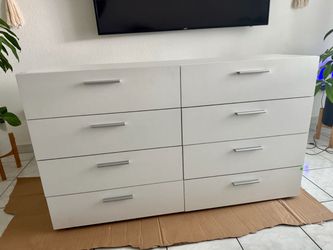 White 8-Drawer Double Dresser