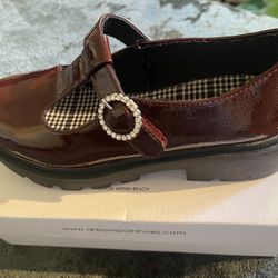 Self Esteem Size 2 Burgundy Girl Dress Shoes