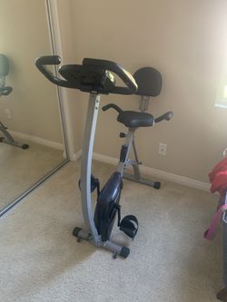 BCAN Folding Exercise Bike, Magnetic Upright Bicycle with Heart Rate, Speed, Distance, Calorie Monitor, 330LBS Support - Grey/Black 2020 Version