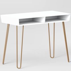 Hairpin Writing Desk With Storgage White - Threshold 