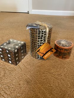 Set Of Three Candles AFRICA BRAND NEW !!!
