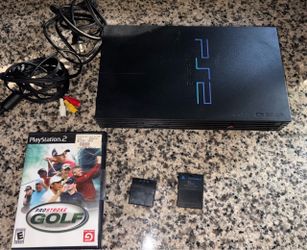 PlayStation 2 console with the game golf