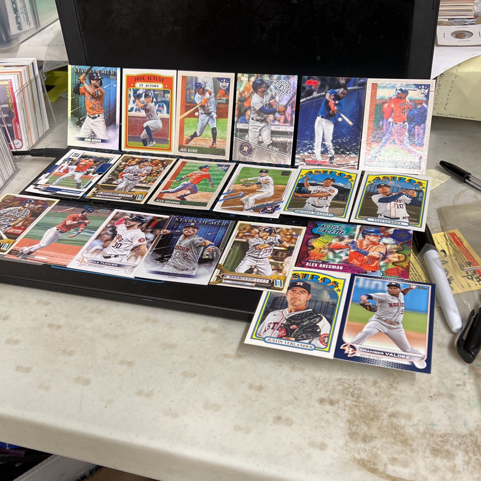 Astros Baseball Cards W/ Altuve, Alvarez, Etc