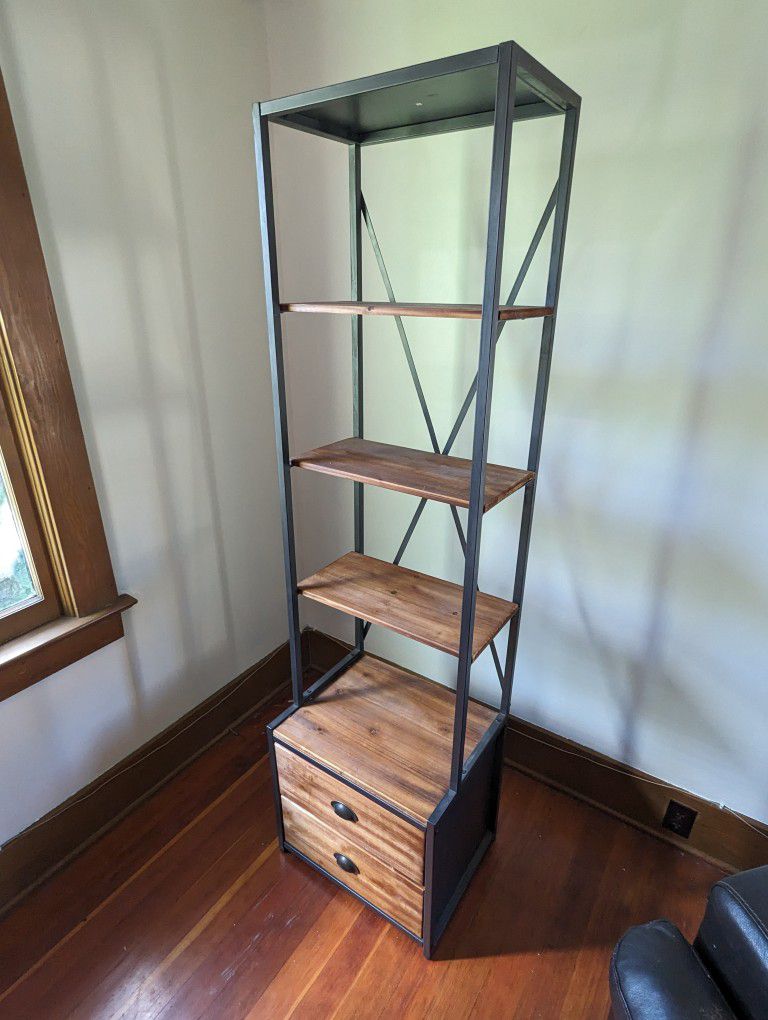 Shelving Unit With 2 Drawers