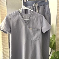 Figs Vapor Blue Space Dye Scrub Set