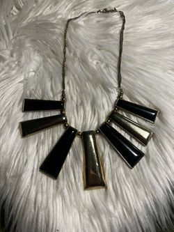 Black and Gold Statement Bib Necklace
