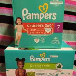 Pampers Diapers Size 7 And Wipes Bundle