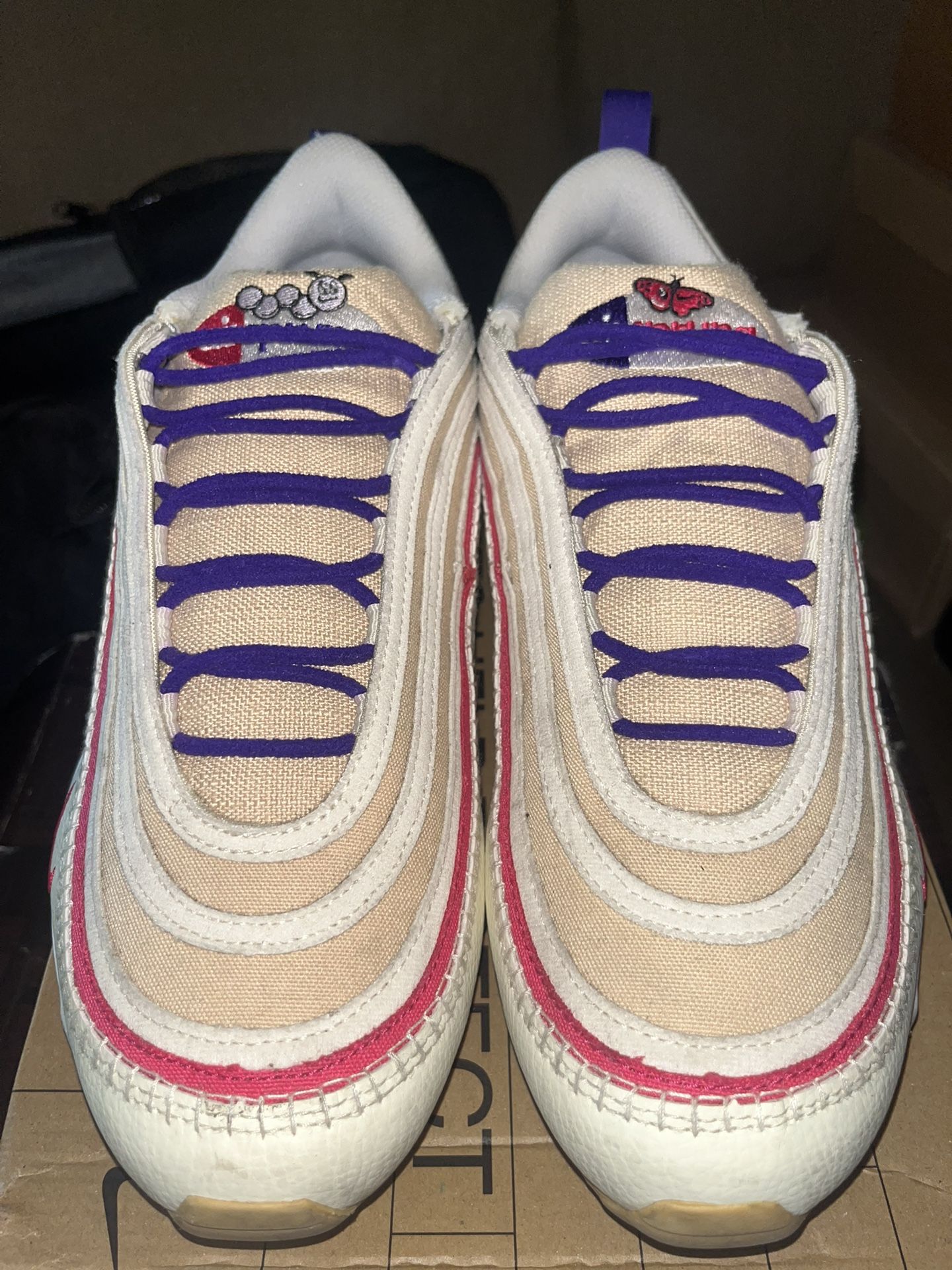 Size 10.5 (2022) Air Max 97 Air Sprung Sail Pink Purple - Pre Owned, Original Box