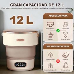 12l Mini Lavadora Plegable Portatil Azul Luz Antibacterial