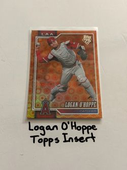 Logan O’Hoppe Los Angeles Angels Catcher Topps Short Print Insert Card.