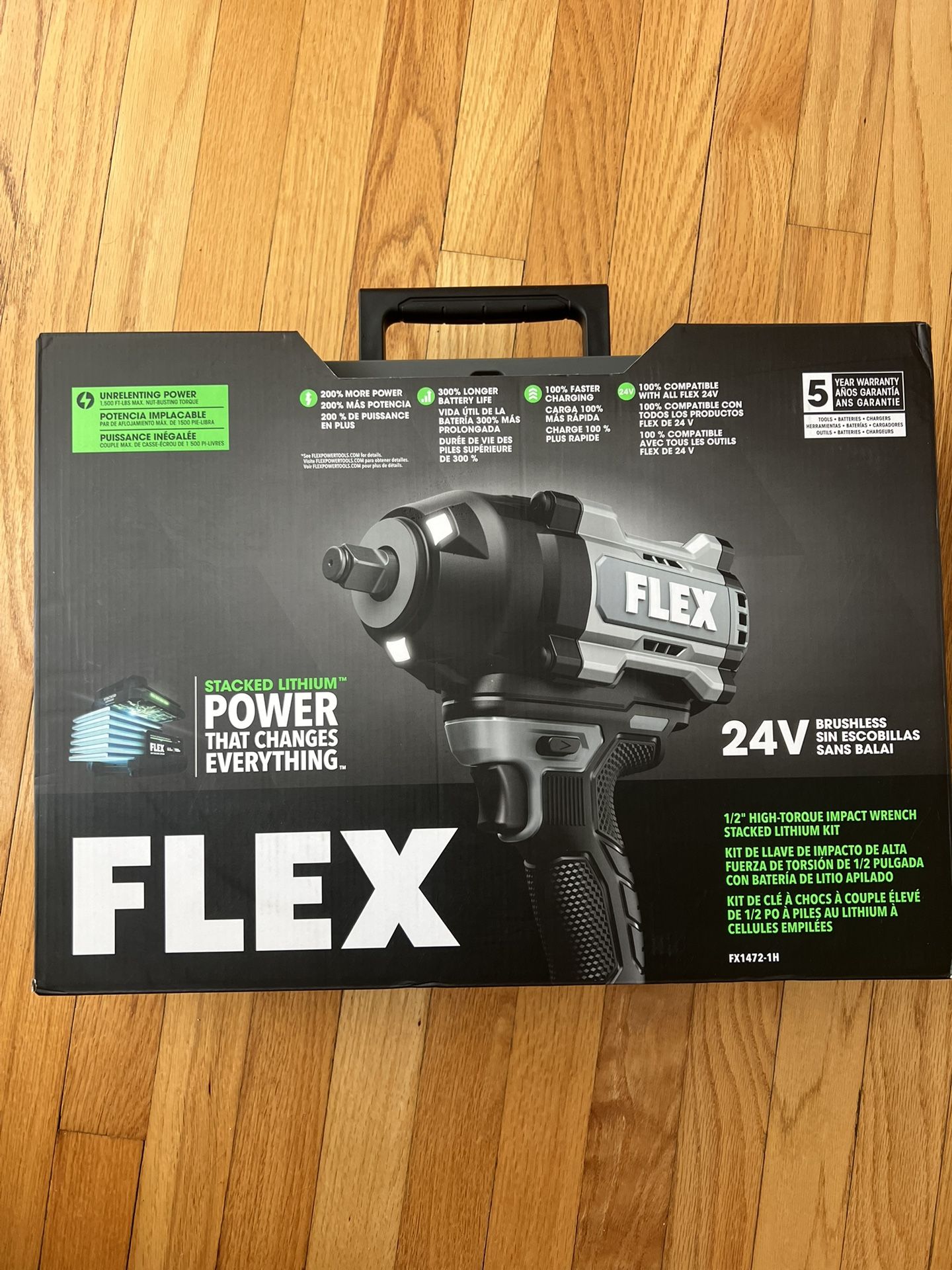 *NEW* FLEX 24V Brushless 4-speed Mode 1/2-Inch 1,500 Ft-Lbs High-Torque Impact Wrench Kit