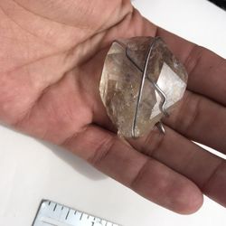 Large Herkimer Diamond Quartz Pendant Wrapped In Silver 