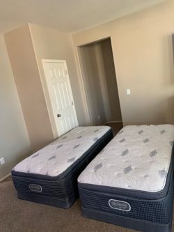 2 TWIN XL BEAUTYREST MATTRESSES AND FREE BOX SPRINGS