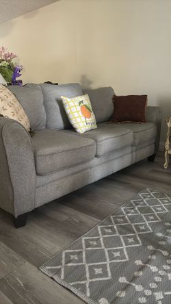 Gray sofa set - 3 and 2 seats, great condition