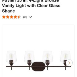 Hampton Bay Pavlen 4 Light Bathroom Vanity Light Fixture In Bronze