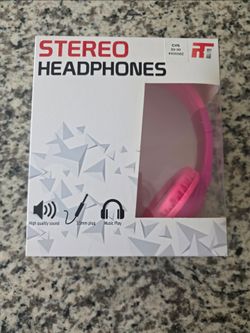 Pink Stereo wired headphones