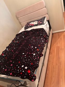 Twin bed frame and mattress