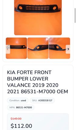 Kia Forte Front Bumper Lower balance