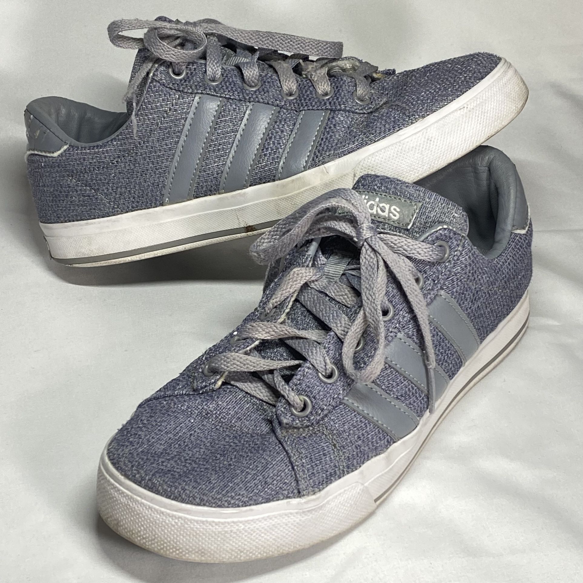 Adidas Mens Size 6.5 Neo Cloudfoam AW4568 Gray Casual Shoes Sneakers Used
