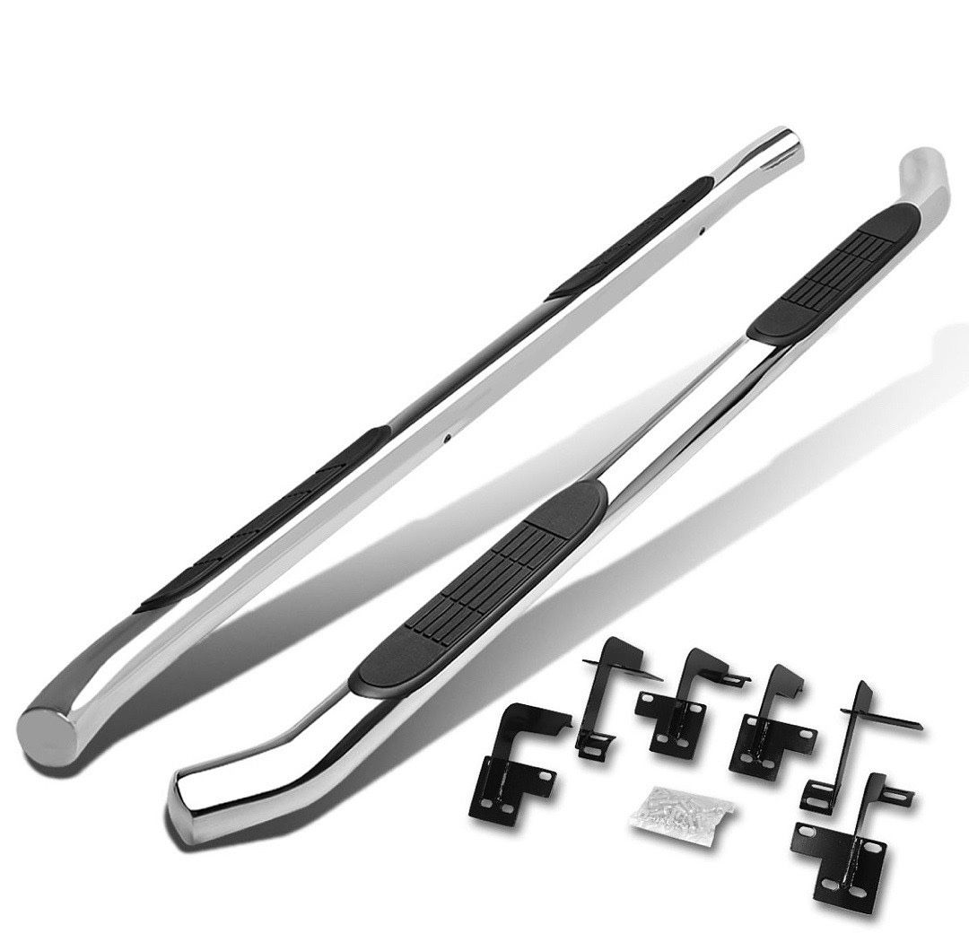 Dodge Ram 19-21 1500 Quad Cab 3inch Chrome oval Tubes running boards Dodge Ram 19-21 1500 Quad Cab 3 pulgadas Cromado ovalado Estribos de tubos
