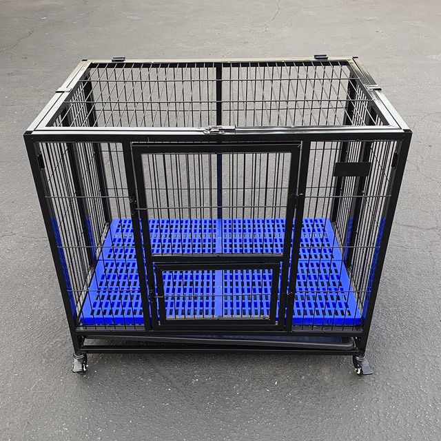 New $169 Folding Dog Cage 37x25x33” Heavy Duty Single-Door Kennel w/ Plastic Tray 