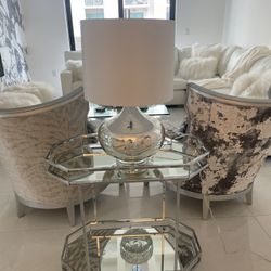 Silver Glass Steel Lamps 
