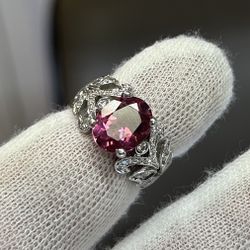 18kt White Gold 4 CT Tourmaline And Diamond Ring