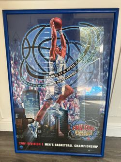 NCAA MEN'S BASKETBALL FINAL FOUR 2001 OFFICIAL EVENT POSTER - ACTION IMAGES FRAMED