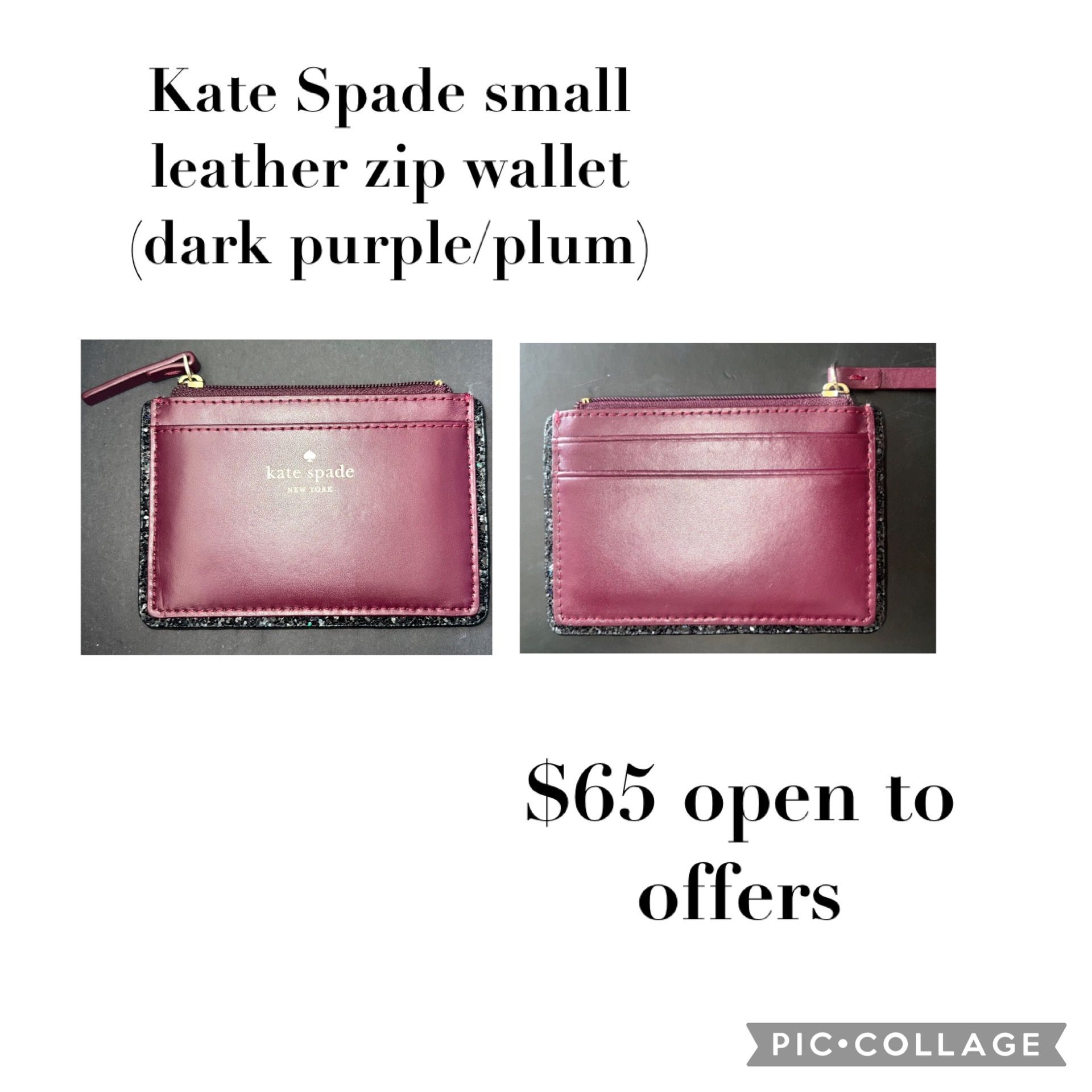 Kate Spade small leather zip wallet (dark purple/plum)